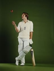 Portrait of Somerset and England cricketer Ian Botham on 1 May 1979 at the Allsport studio in London, United Kingdom. (Photo by Tony Duffy/Getty Images)